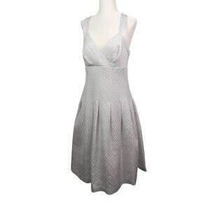 Sleeveless Bright White Fit-and-Flare Dress